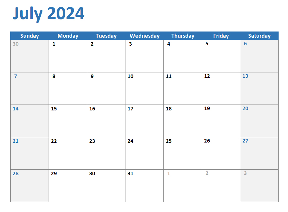 July Calendar