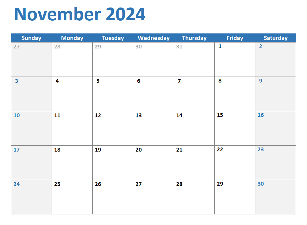 November Calendar