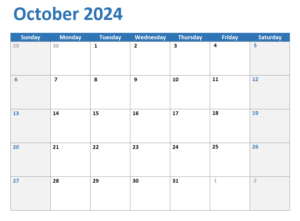 October Calendar